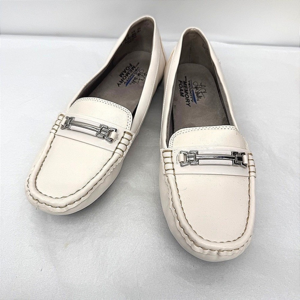 LifeStride Loafers Vanity Memory Foam Off White Casual Slip On Shoes Size 9.5M